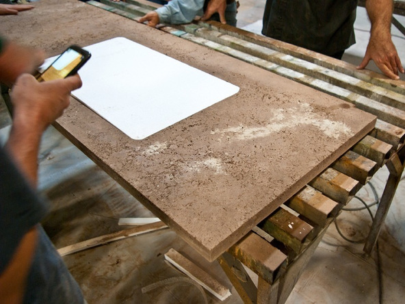 Pressed Concrete Countertop Demolding Finishing Step 2 3
