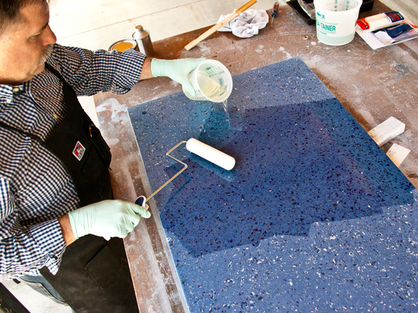 Recycled Glass Countertop Sealing Step 3 3 Concrete Exchange