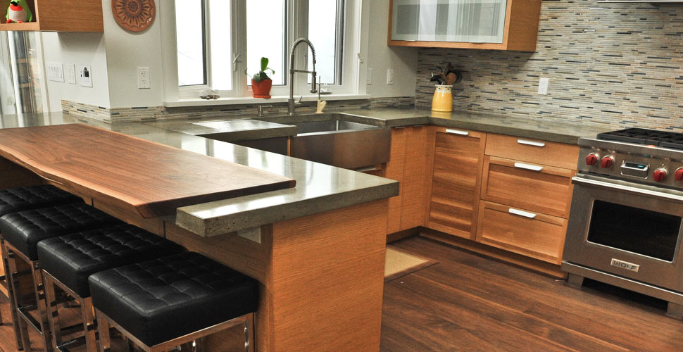 Walnut Wood and Concrete Countertop by Yves St. Hilaire | CHENG Concrete Exchange