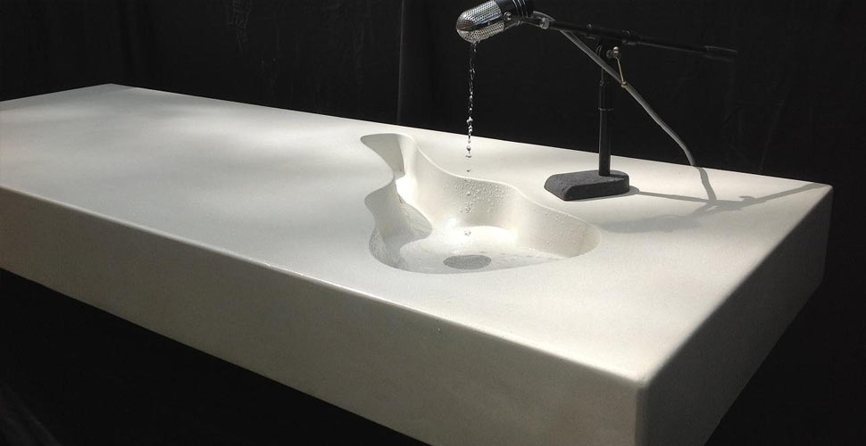 Guitar Concrete Sink With Microphone Faucet By Jonathan
