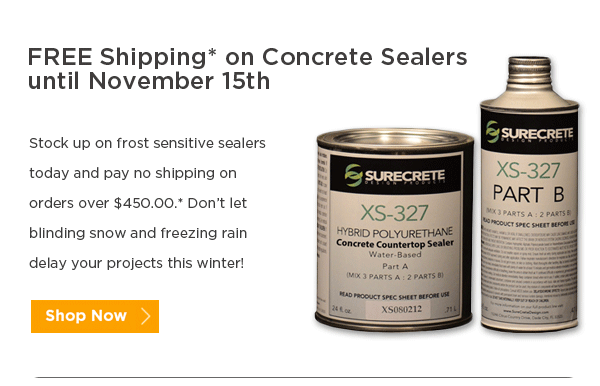 Free Shipping on Concrete Sealer Orders Over $450 until NOV 15