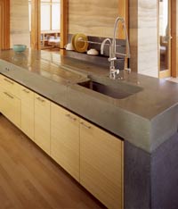 Concrete Countertop with Integral Drainboard by Fu-Tung Cheng, Cheng Design | Concrete Exchange