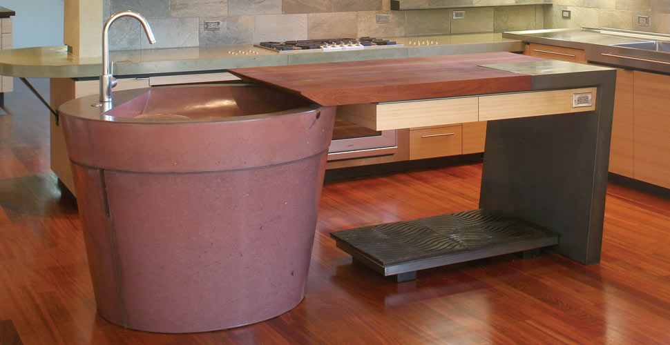 Concrete Kitchen Island by Fu-Tung Cheng | Concrete Exchange