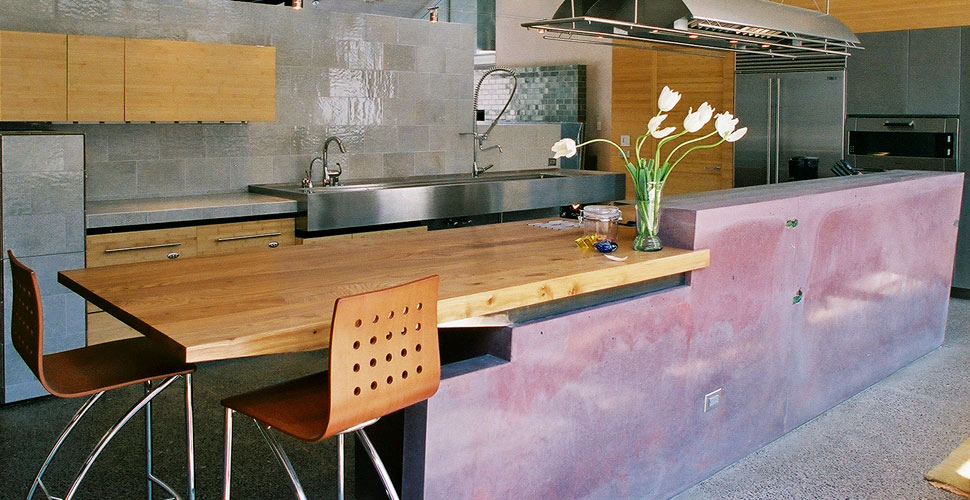 Concrete Kitchen Island and Wall | Concrete Exchange