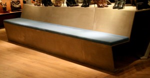 Concrete Retail Display Table and Seating Area by Jeff Kudrick | Concrete Exchange