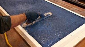 Hand Troweling Recycled Glass Countertop | CHENG Concrete Exchange