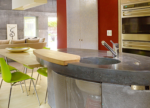 Concrete countertop in House 6 by Fu-Tung Cheng
