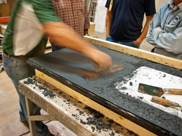 Pouring Step 3.2 - Pour in Place Concrete Countertops | CHENG Concrete Exchange