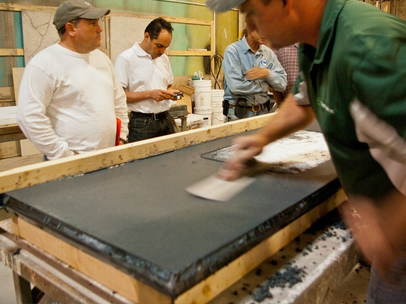 Pouring Step 4.2 - Pour in Place Concrete Countertops | CHENG Concrete Exchange