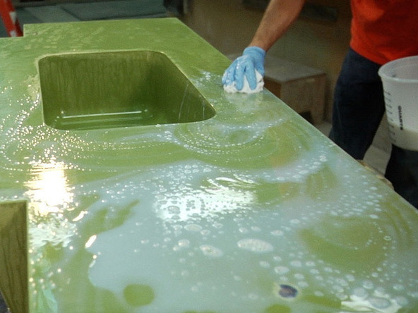 CHENG Concrete Countertops Sealer being applied