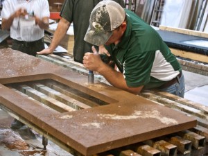 Demolding and Finishing Step 3 - Pressed Concrete Countertops | CHENG Concrete Exchange