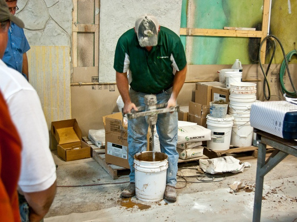 Mixing Step 2 - Pressed Concrete Countertops | CHENG Concrete Exchange