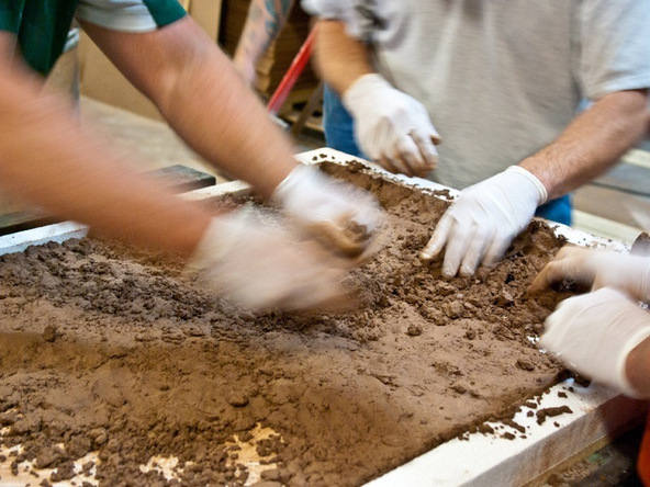 Press Method Step 2.2 - Pressed Concrete Countertops | CHENG Concrete Exchange