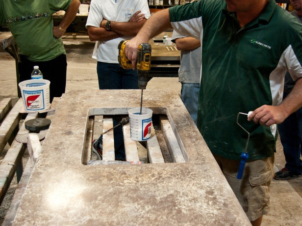 Sealing Step 1.2 - Pressed Concrete Countertops | CHENG Concrete Exchange