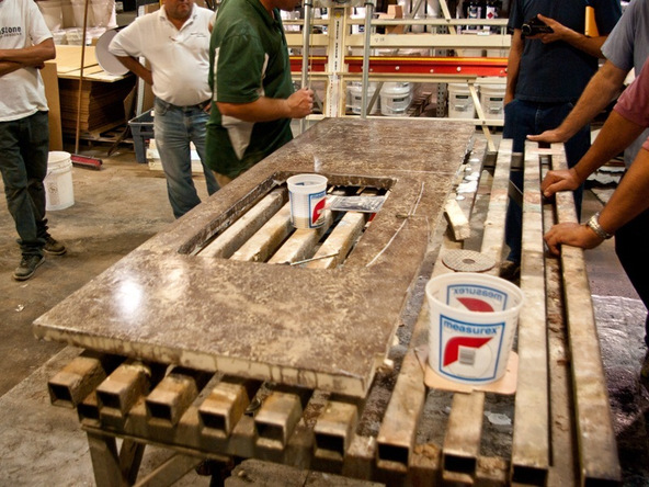 Sealing Step 2.3 - Pressed Concrete Countertops | CHENG Concrete Exchange