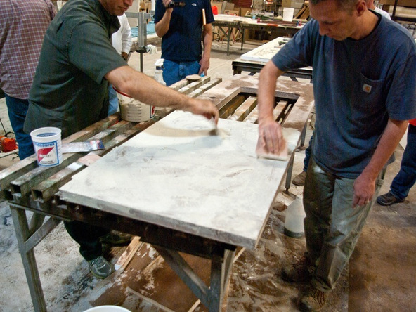 Slurry Step 1.1 - Pressed Concrete Countertops | CHENG Concrete Exchange