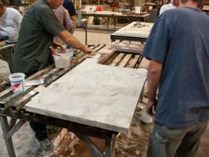 Slurry Step 1.2 - Pressed Concrete Countertops | CHENG Concrete Exchange