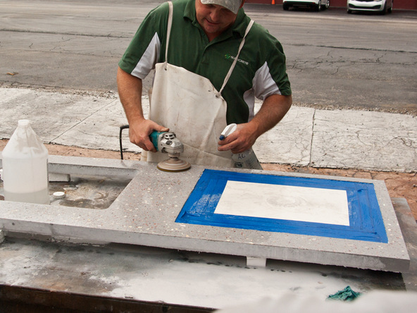 Polish/Densify Step 1.2 - Terrazzo Concrete Countertops | CHENG Concrete Exchange