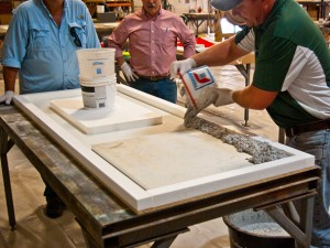 Pouring Step 1.2 - Terrazzo Concrete Countertops | CHENG Concrete Exchange