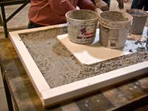 Pouring Step 1.3 - Terrazzo Concrete Countertops | CHENG Concrete Exchange