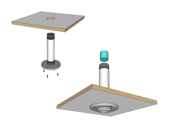 Step 4.2, Fix Lampshade to Base - Umbrella Base | CHENG Concrete Exchange