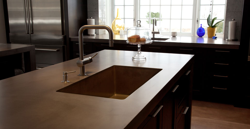 JM Lifestyles Modern Farmhouse Concrete Integrated Sink