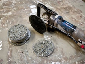 Step 4.1, Polish the Back Flat - Concrete Coasters | CHENG Concrete Exchange