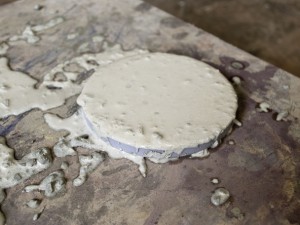 Step 3.1, Cast and Vibrate Concrete - Concrete Coasters | CHENG Concrete Exchange