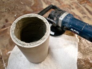 Step 8.1, Polish the Top - Cylindrical Planter | CHENG Concrete Exchange