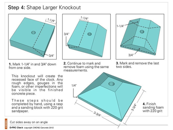 Step 4, Shape the Face Knockout - Clock | CHENG Concrete Exchange