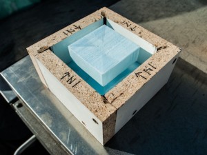 Step 7.2, Glue the Knockout in the Box - Clock | CHENG Concrete Exchange