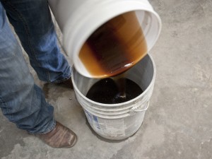 Mixing Rubber Step 4 - Bent Concrete Side Table | CHENG Concrete Exchange