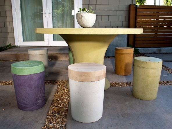 Hand Pressed Concrete Storage Stool | CHENG Concrete Exchange