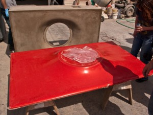 Demolding Step 2.2 - Fabric Formed Concrete Fire Table | CHENG Concrete Exchange
