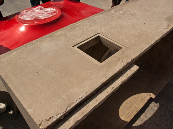 Demolding Step 2.3 - Fabric Formed Concrete Fire Table | CHENG Concrete Exchange