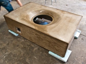 Demolding Step 3 - Fabric Formed Concrete Fire Table | CHENG Concrete Exchange