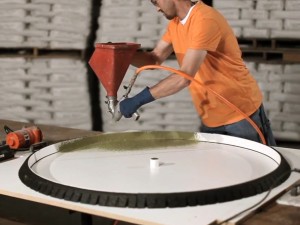 Tabletop Spraying Step 1.1 - Round Tabletop and Base | CHENG Concrete Exchange
