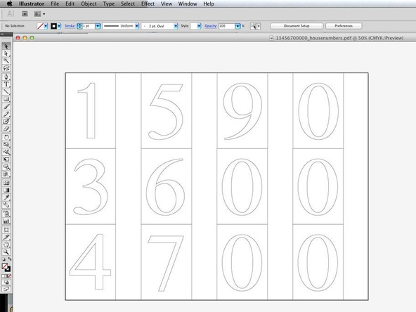 Step 1.1, Print a Template and Cut Gasket Rubber - Concrete House Numbers | CHENG Concrete Exchange