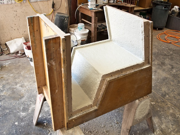 Spraying and Casting Step 5 - Greenbrae Chair | CHENG Concrete Exchange