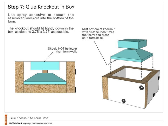 Step 7.1, Glue the Knockout in the Box - Clock | CHENG Concrete Exchange