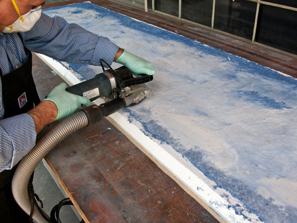 Grinding and Demolding Step 1.1 - Recycled Glass Countertops | CHENG Concrete Exchange