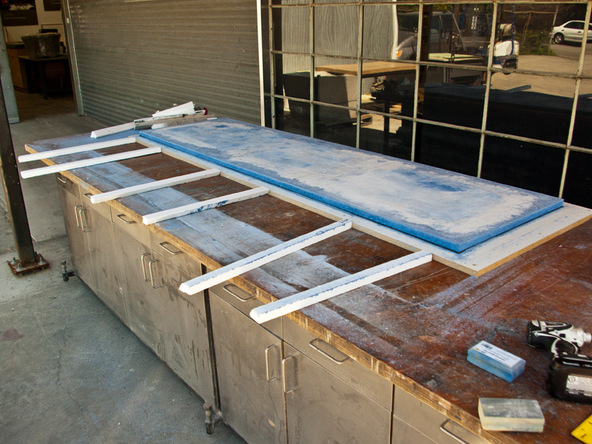 Grinding and Demolding Step 3.2 - Recycled Glass Countertops | CHENG Concrete Exchange