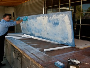Grinding and Demolding Step 4.1 - Recycled Glass Countertops | CHENG Concrete Exchange