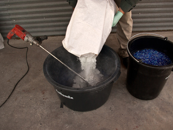 Mixing Step 2.1 - Recycled Glass Countertops | CHENG Concrete Exchange