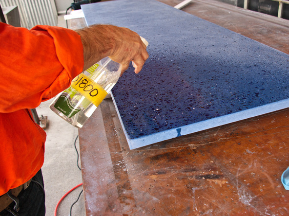 Polishing Step 2.2 - Recycled Glass Countertops | CHENG Concrete Exchange