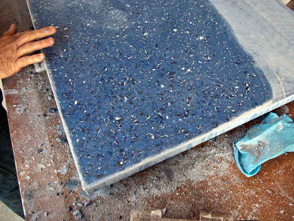 Polishing Step 3.3 - Recycled Glass Countertops | CHENG Concrete Exchange