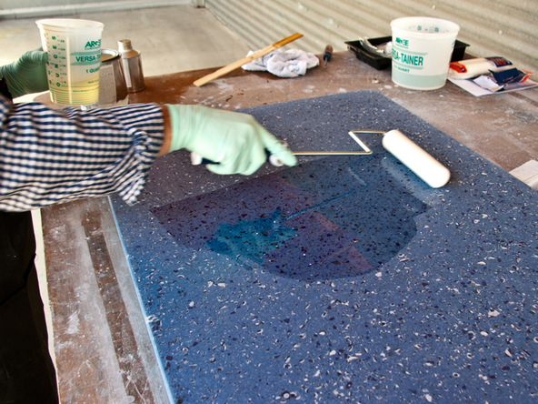 Sealing Step 3.2 - Recycled Glass Countertops | CHENG Concrete Exchange