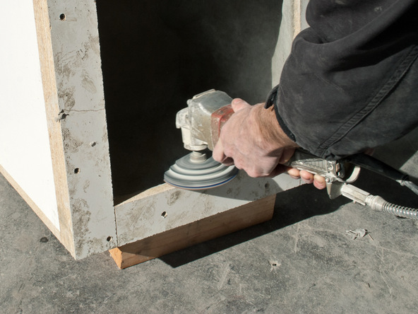 Demolding and Polishing Step 1.1 - Rhomba Bench | CHENG Concrete Exchange