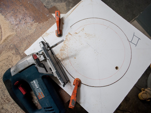 Step 3.2, Cut a Wood Ring - 5-Gallon Bucket Storage Stool Pro-Formula | CHENG Concrete Exchange