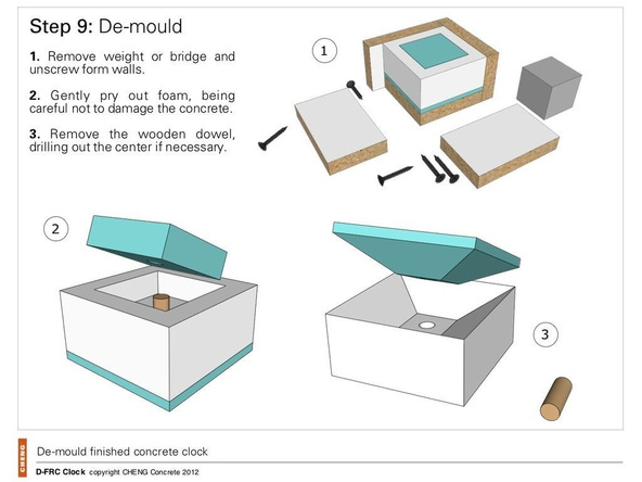 Step 9.1, Demold the Clock - Clock | CHENG Concrete Exchange